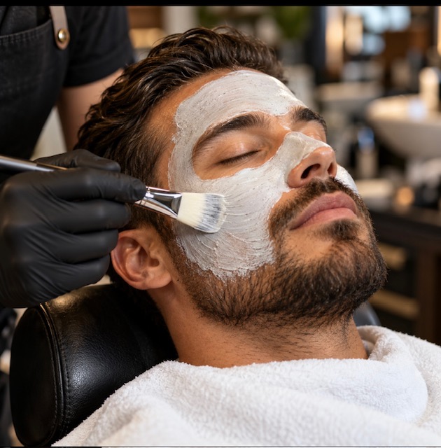 Aplicación de una mascarilla durante un cuidado facial